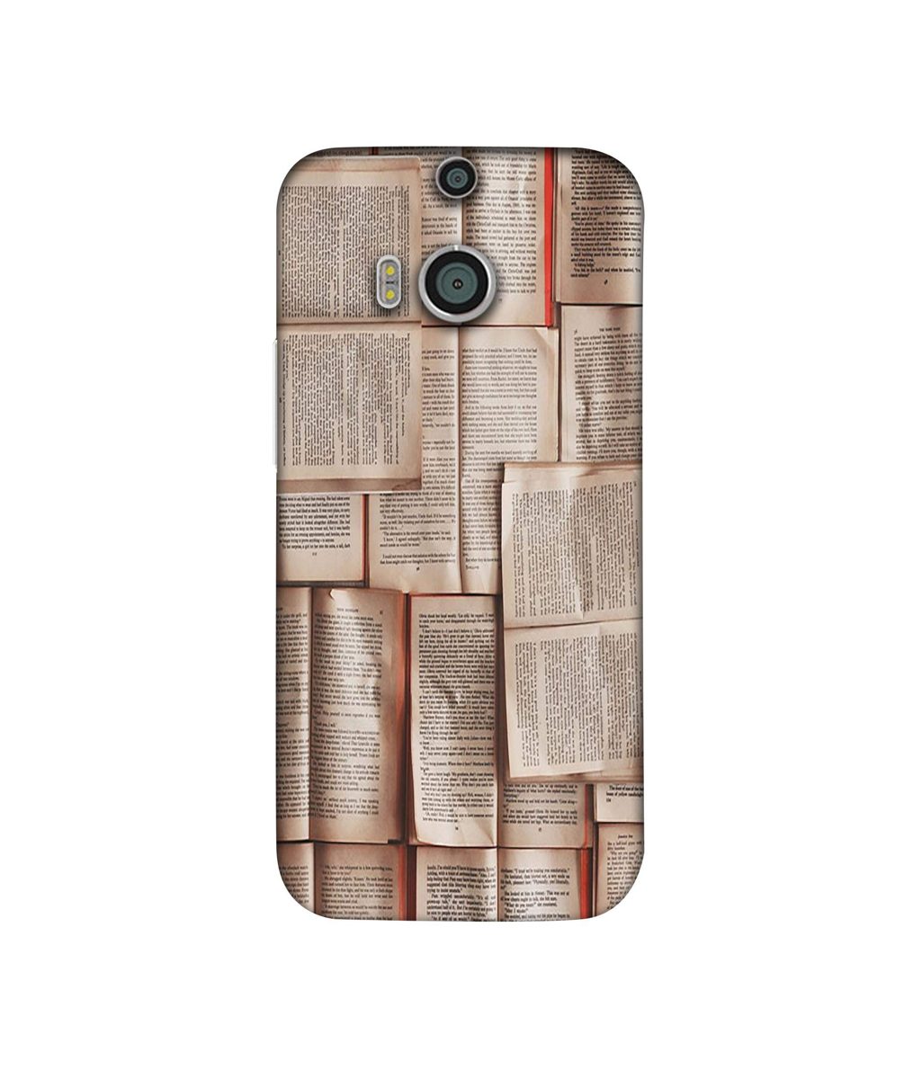 Amazon Brand - Solimo Designer Books Texture 3D Printed Hard Back Case Mobile Cover for HTC One M8