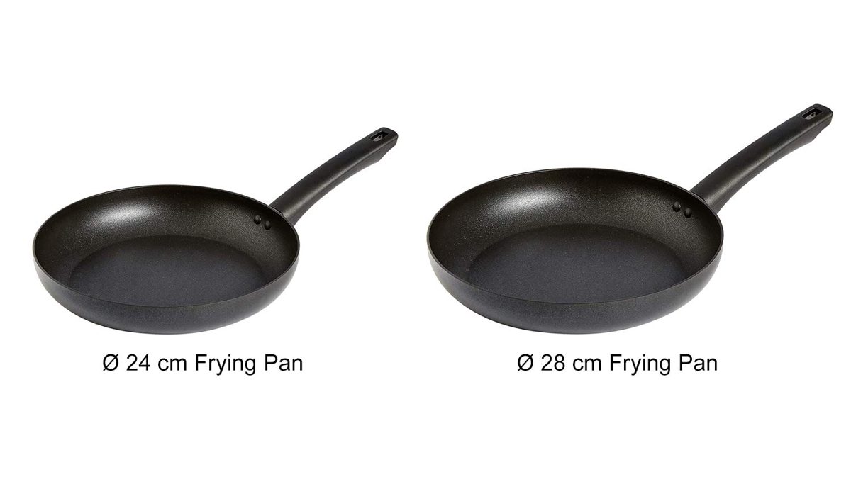 AmazonBasics Non Stick Induction Frying Pan Set, 24cm and 28cm