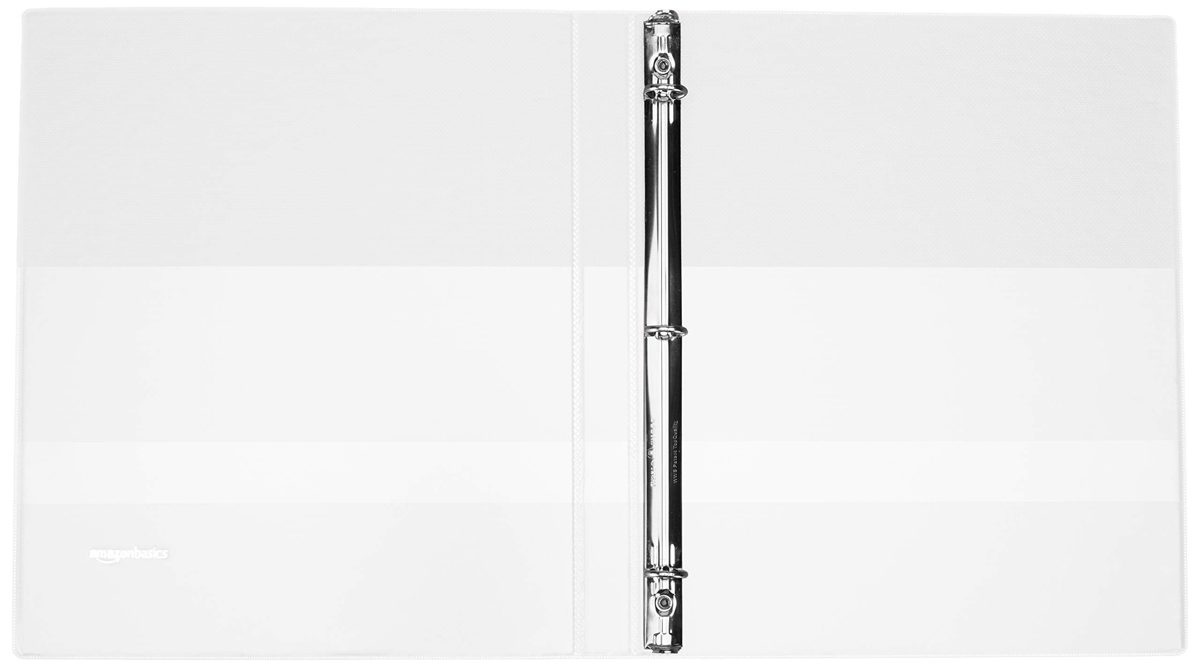 AmazonBasics Durable 1/2" Round Ring Binder, White, View, 6-Pack (Renewed)