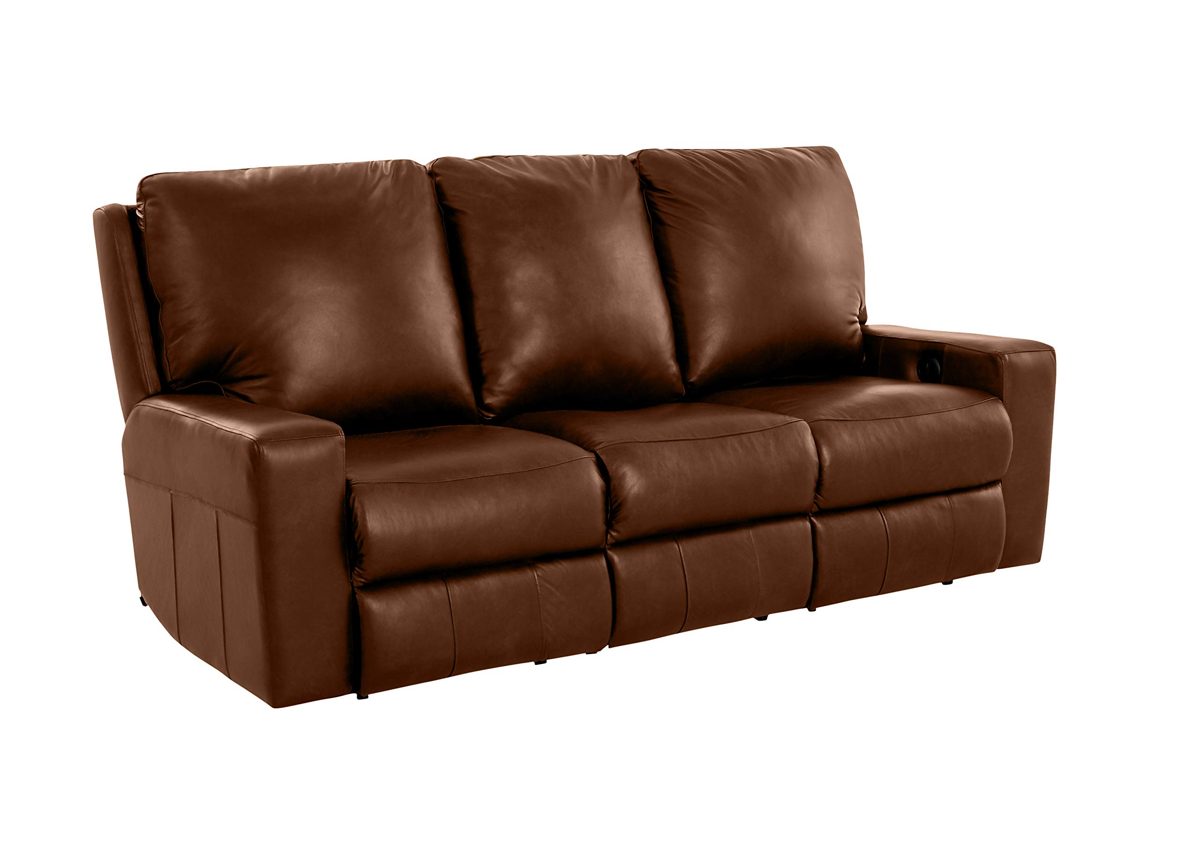 Stone & Beam Alcoff Leather Power Recliner Sofa, 87" W, Chestnut