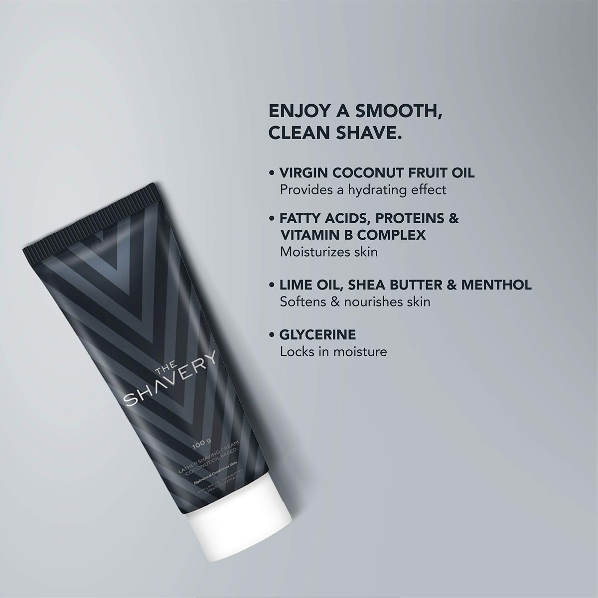 Amazon Brand - The Shavery Lather Shaving Cream (With Lime Oil, Shea Butter & Menthol Extract) - 100g (Pack of 2)