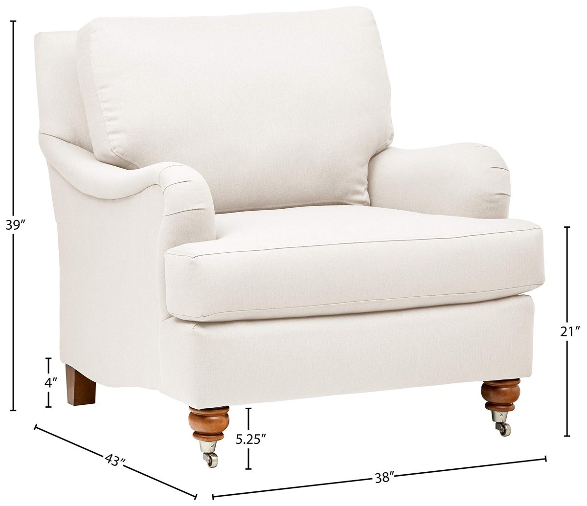 Amazon Brand – Stone & Beam Brandeberry Farmhouse Charles of London Accent Chair, 38"W, Beige