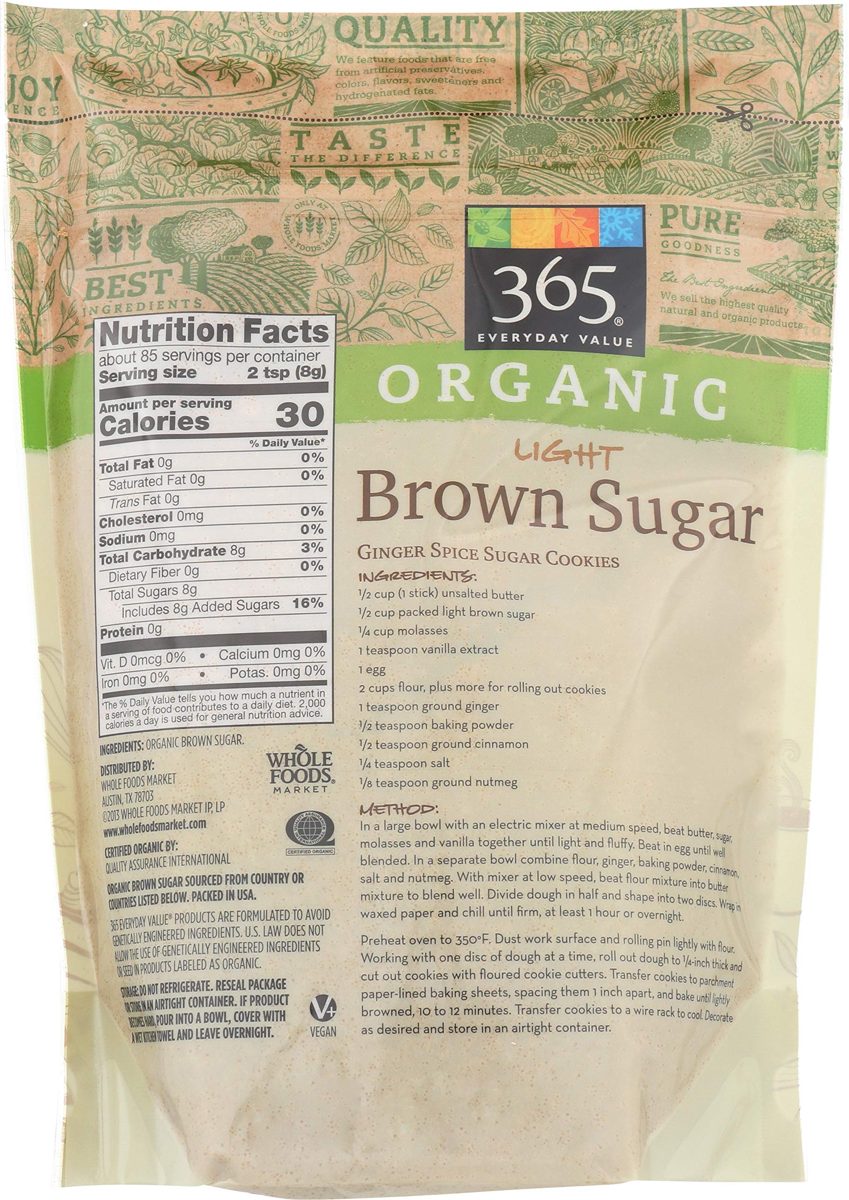 365 Everyday Value, Organic Light Brown Sugar , 24 oz