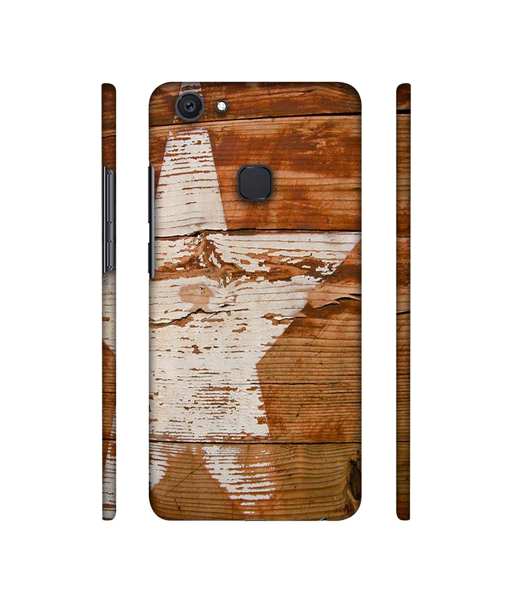 Amazon Brand - Solimo Designer Star Impression On Wood 3D Printed Hard Back Case Mobile Cover for Vivo V7 Plus