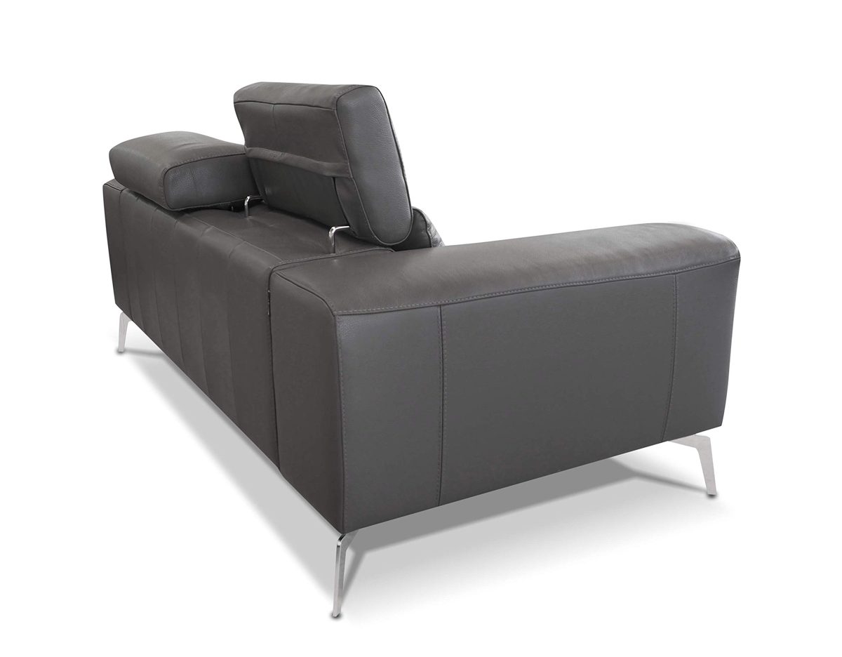 Amazon Brand - Alkove Elvas Leather Sofa, 2 Seater Maxi, Grey