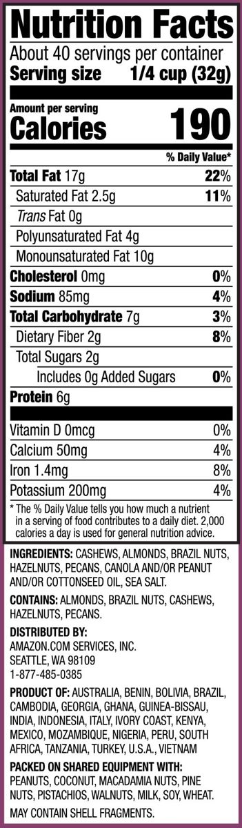 Amazon Brand - Happy Belly Dried Cranberries, Nuts & Pepitas Trail Mix, 42 oz & Happy Belly Deluxe Mixed Nuts, 44 Ounce