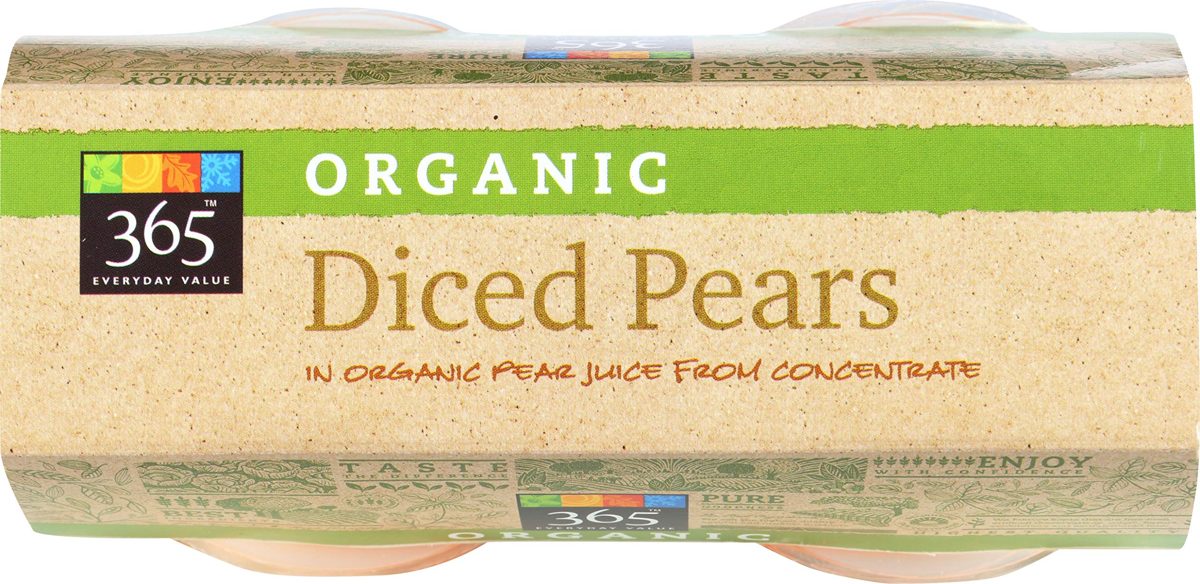 365 Everyday Value, Organic Diced Pears in Organic Pear Juice from Concentrate (4 - 4 oz bowls), 16 oz