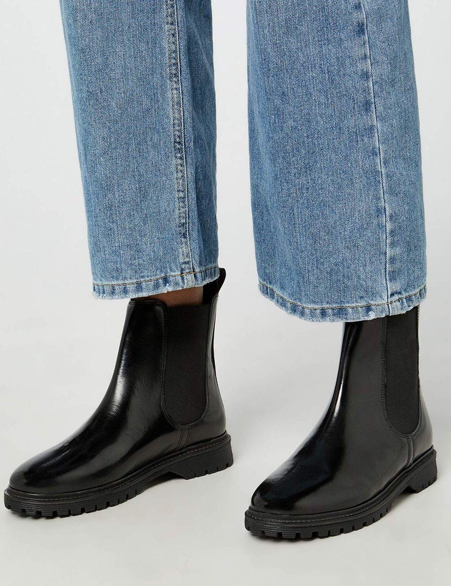 find. Women's Chunky Leather, Black), US 5