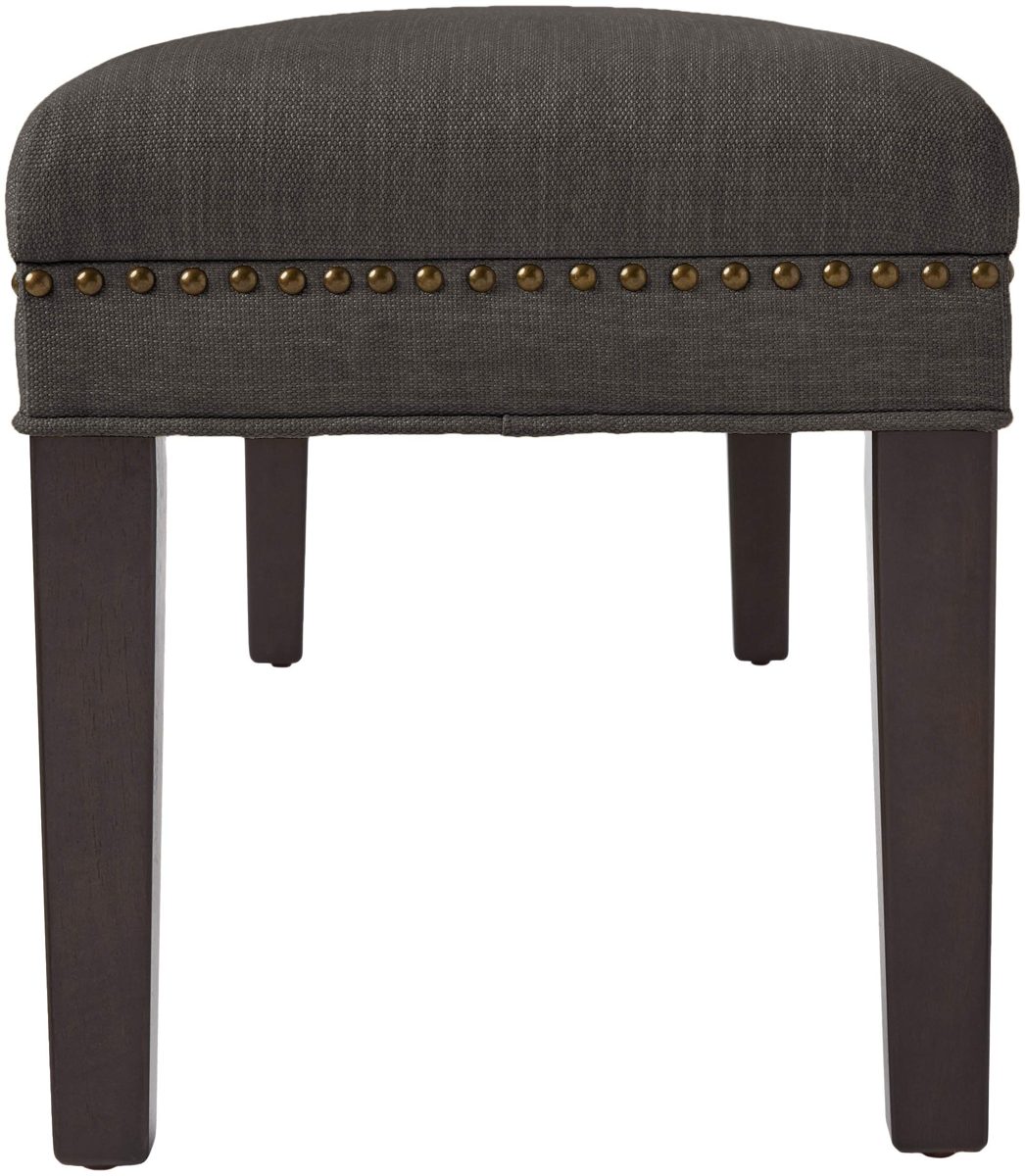 Amazon Brand – Ravenna Home Haraden Modern Upholstered Bench with Nailhead Trim, 48"W, Grey