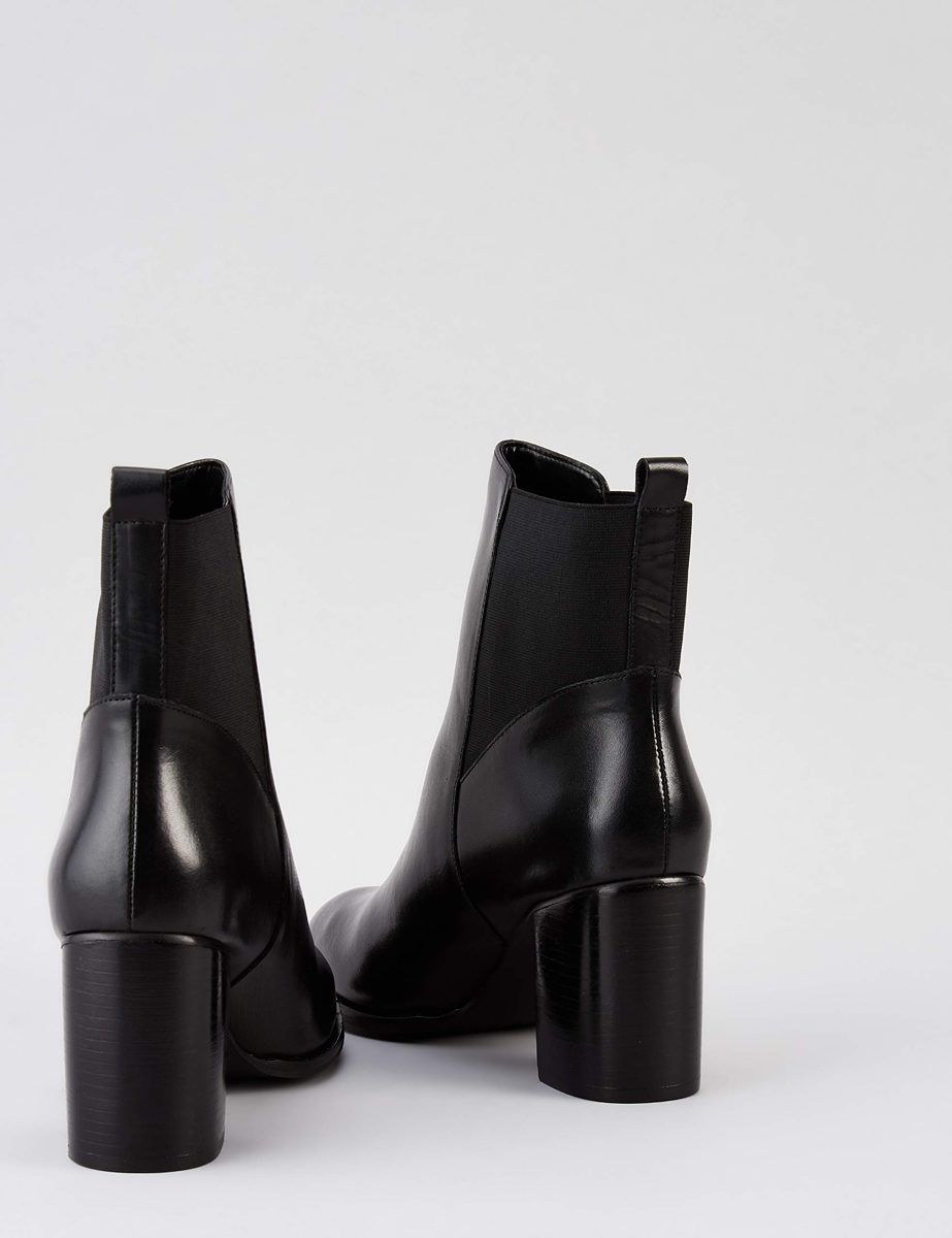 find. High Heeled Leather Chelsea Boots, Black), 3 UK