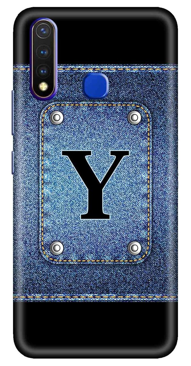 Amazon Brand - Solimo Designer Button Jeans Alphabet-Y 3D Printed Hard Back Case Mobile Cover for Vivo Y19 / Vivo U20