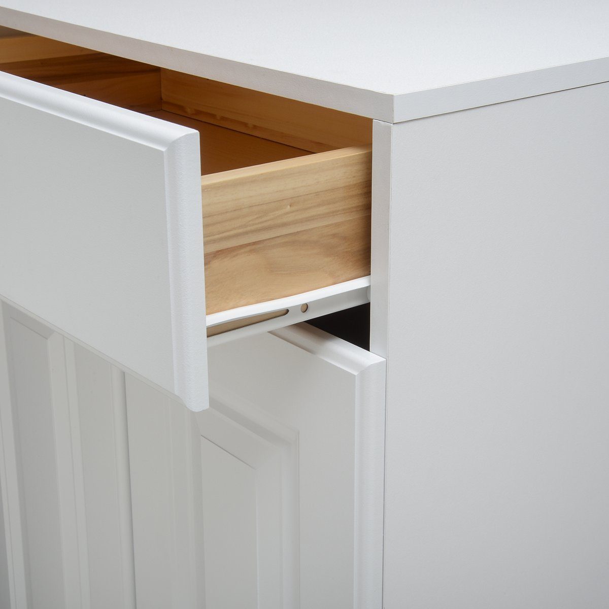AmazonBasics Euro Bottom Mount Drawer Slides, 10 Inch, White Powder Coat, 1 Pair