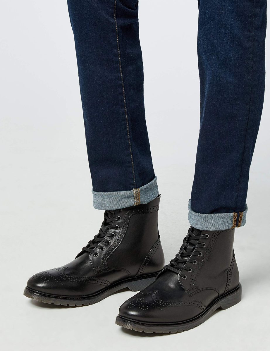 find. Amazon Brand Men's Leather Cleated Brogue Biker Boots
