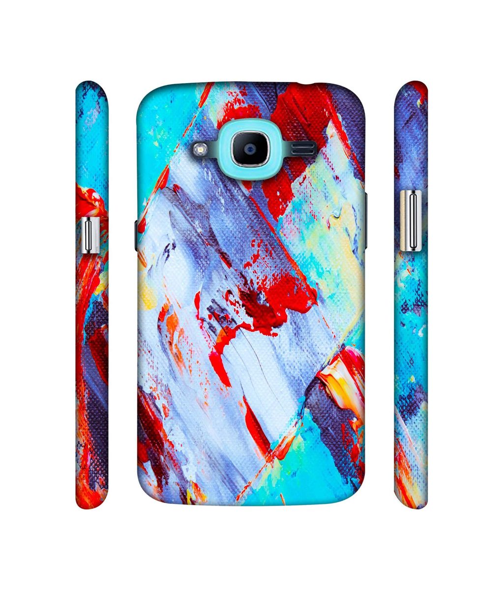 Amazon Brand - Solimo Designer Blue and Red Brush Texture 3D Printed Hard Back Case Mobile Cover for Samsung Galaxy J2 (2016)