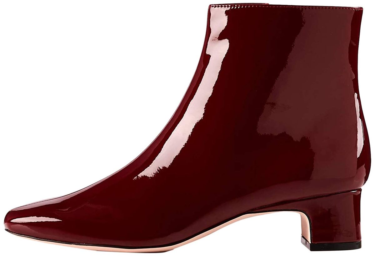Amazon Brand - find. Block Heel Square Toe, Damen Stiefeletten, Rot (BURGUNDY BURGUNDY), (US 7.5)