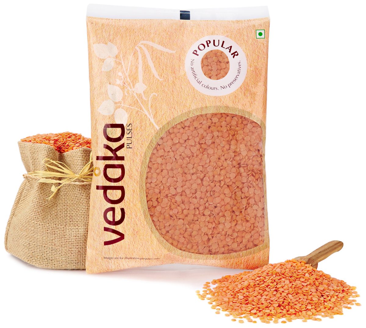 Amazon Brand - Vedaka Popular Red Masoor Dal Split, 1kg
