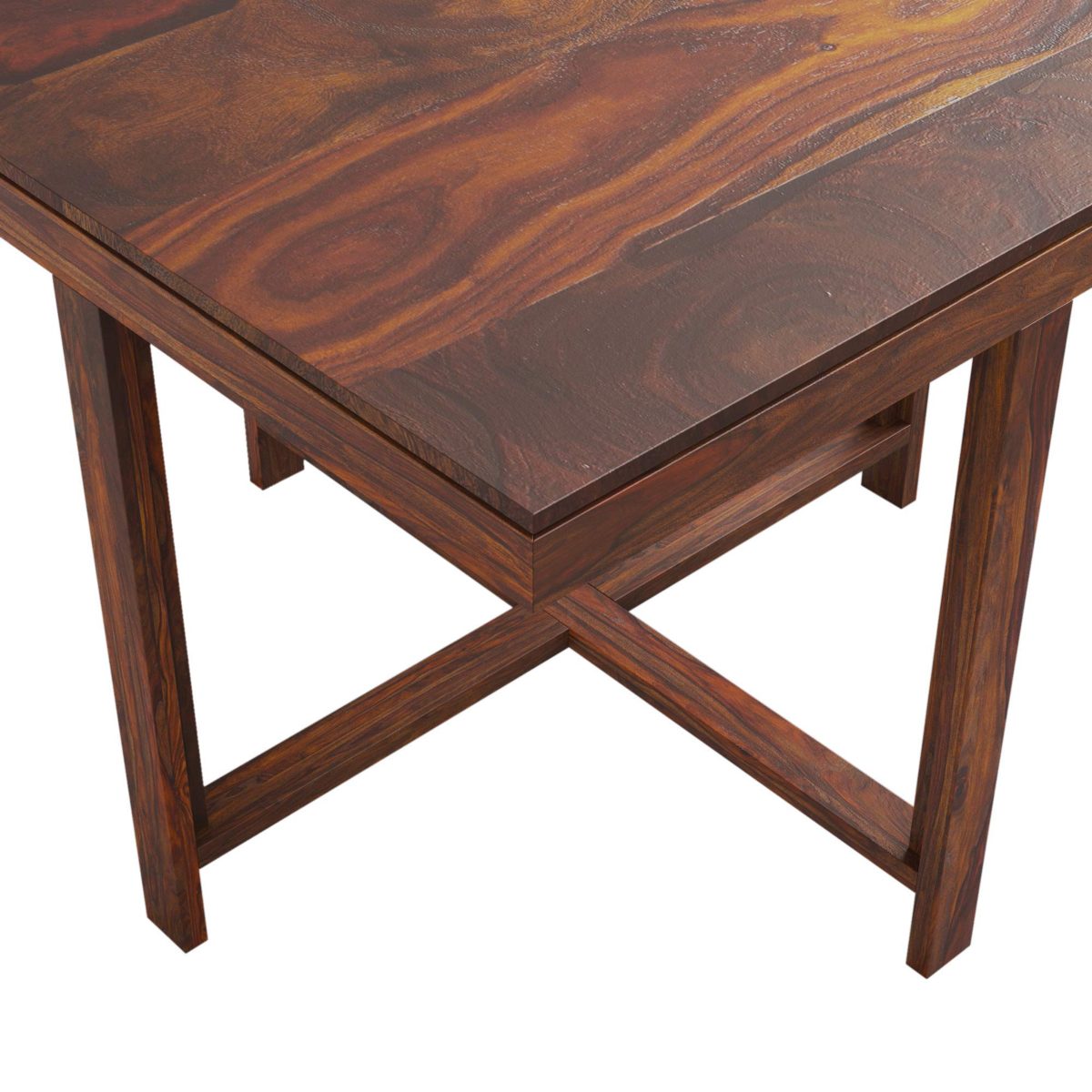 Amazon Brand - Solimo Virgo Solid Sheesham Wood 4 seater Dining Table with Chairs (Teak Finish)