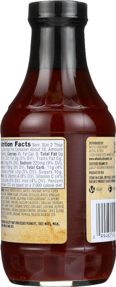 365 Everyday Value, Organic Kananas City Love Barbecue Sauce, 19.5 Ounce