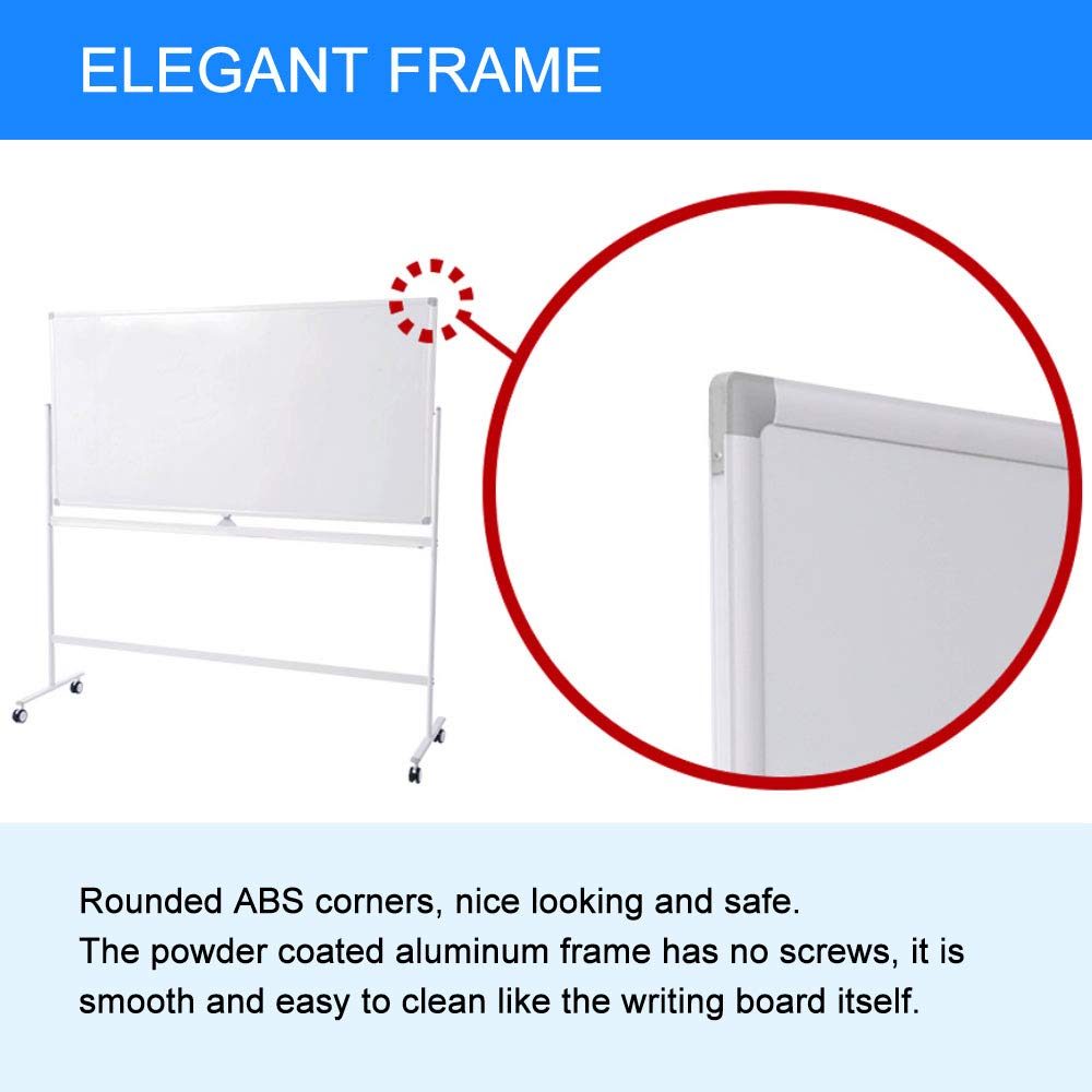 EONO Whiteboard with Rolling Stand, Large 90 x 120cm Mobile Dry Erase Board with Wheels