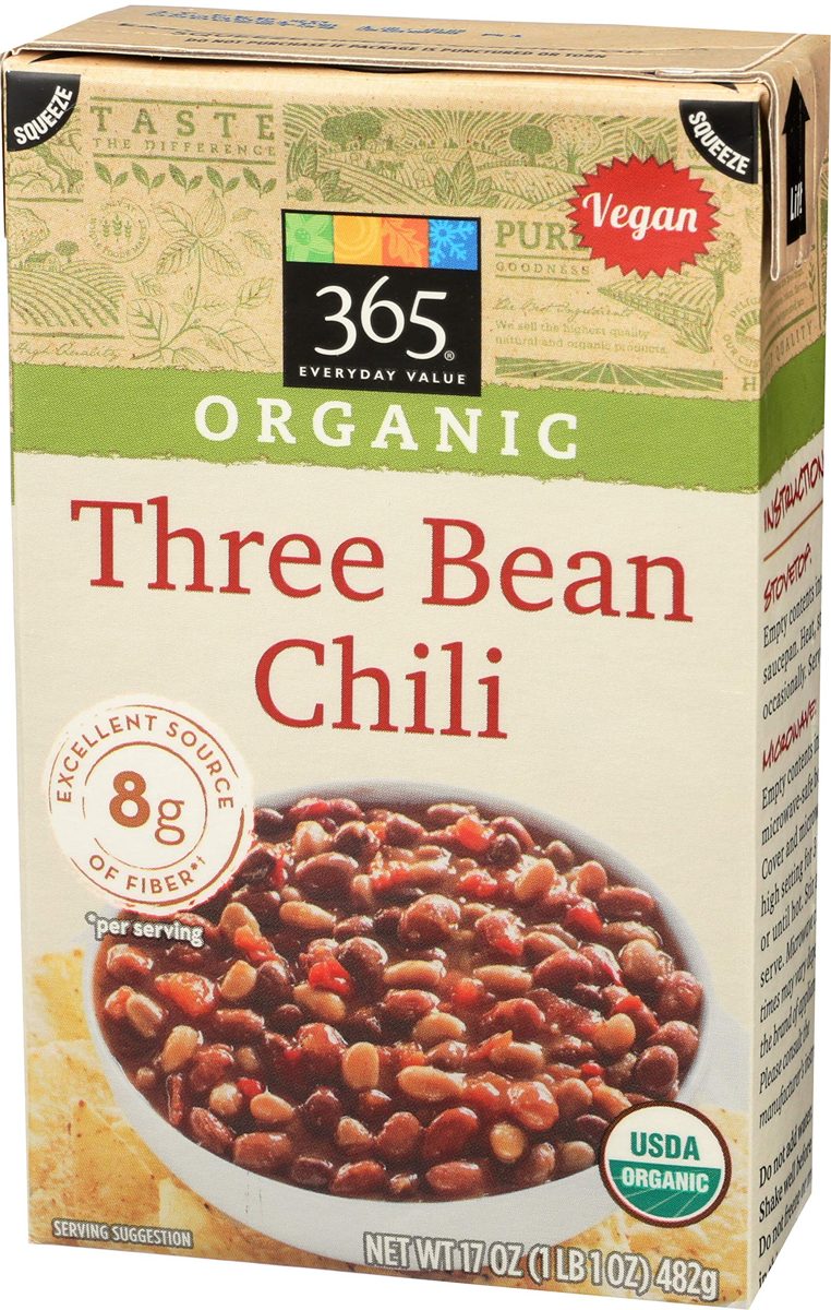 365 Everyday Value, Organic Three Bean Chili, 17 oz