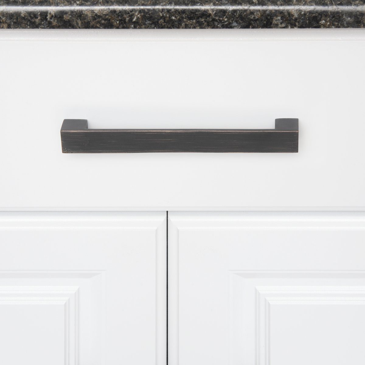 AmazonBasics Short Modern Cabinet Handle, 8.94" Length (7.56" Hole Center), Oil Rubbed Bronze, 10-Pack