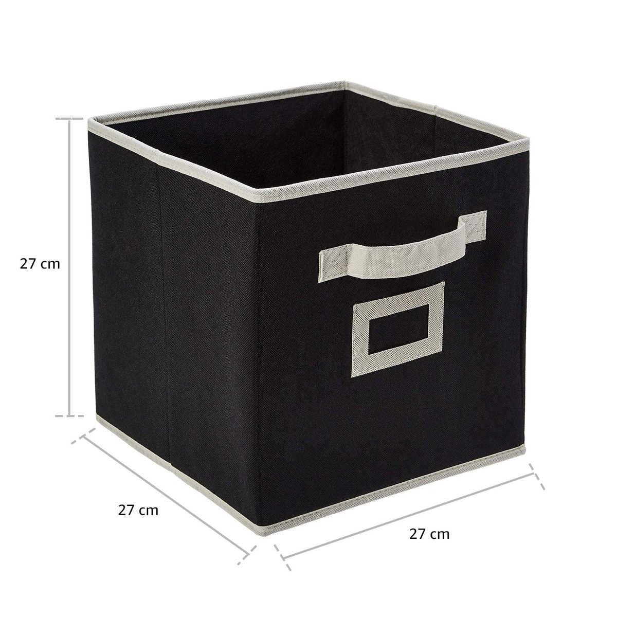 Amazon Brand - Solimo Fabric Foldable Storage Organiser, Black