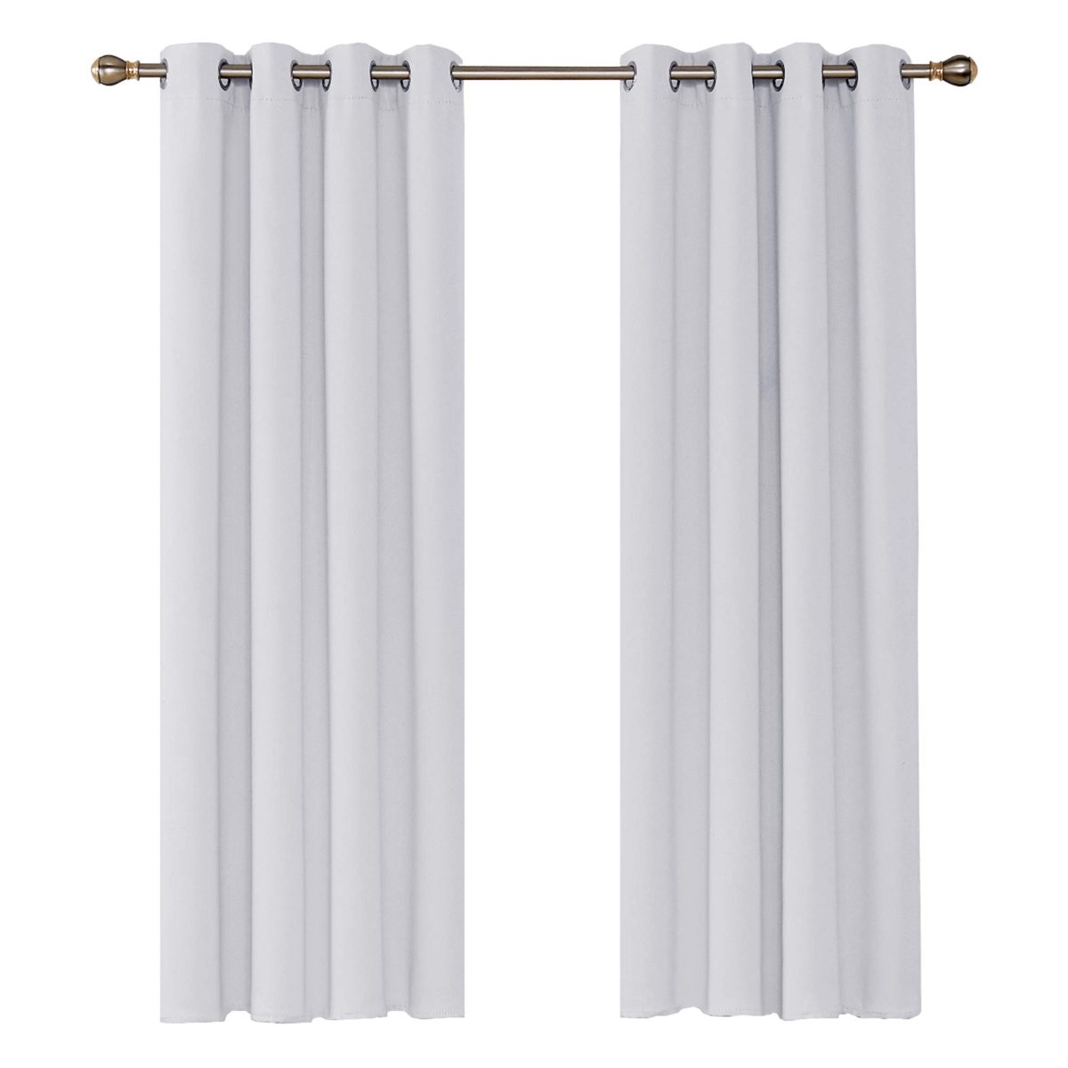 UMI by Amazon Eyelet Blackout Curtains Thermal Insulated Decorative Curtains 55 x 94 Inch Greyish White 2 Panels