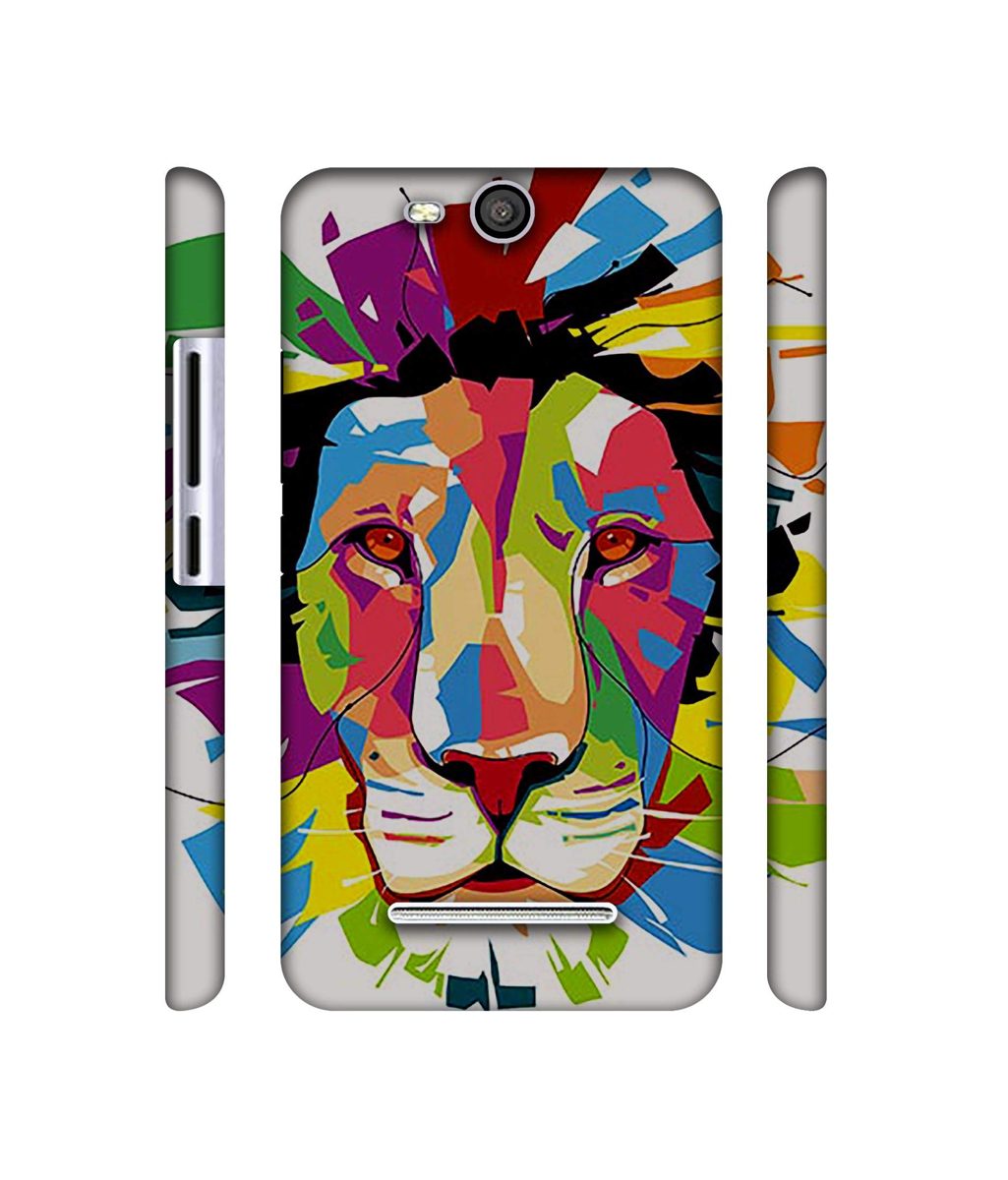 Amazon Brand - Solimo Designer Lion Multicolor Vector 3D Printed Hard Back Case Mobile Cover for Micromax Canvas Juice 3 Q392