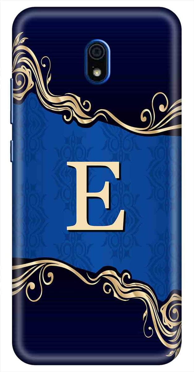 Amazon Brand - Solimo Designer Blue Pattern Alphabet-E 3D Printed Hard Back Case Mobile Cover for Xiaomi Redmi 8A