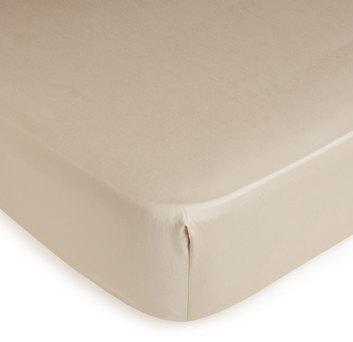 Pinzon Hemstitch 400TC Egyptian Cotton sateen fitted sheets, Taupe 175 x 200 x 30 cm
