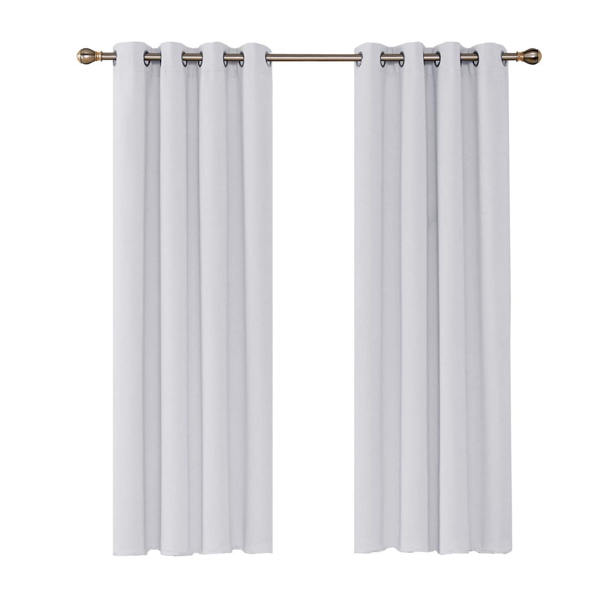 UMI by Amazon Blackout Curtains Thermal Insulated Window Curtains Eyelet Super Soft Window Treatment for Bedroom 66 x 72 Inch Silver Grey 2 Panels