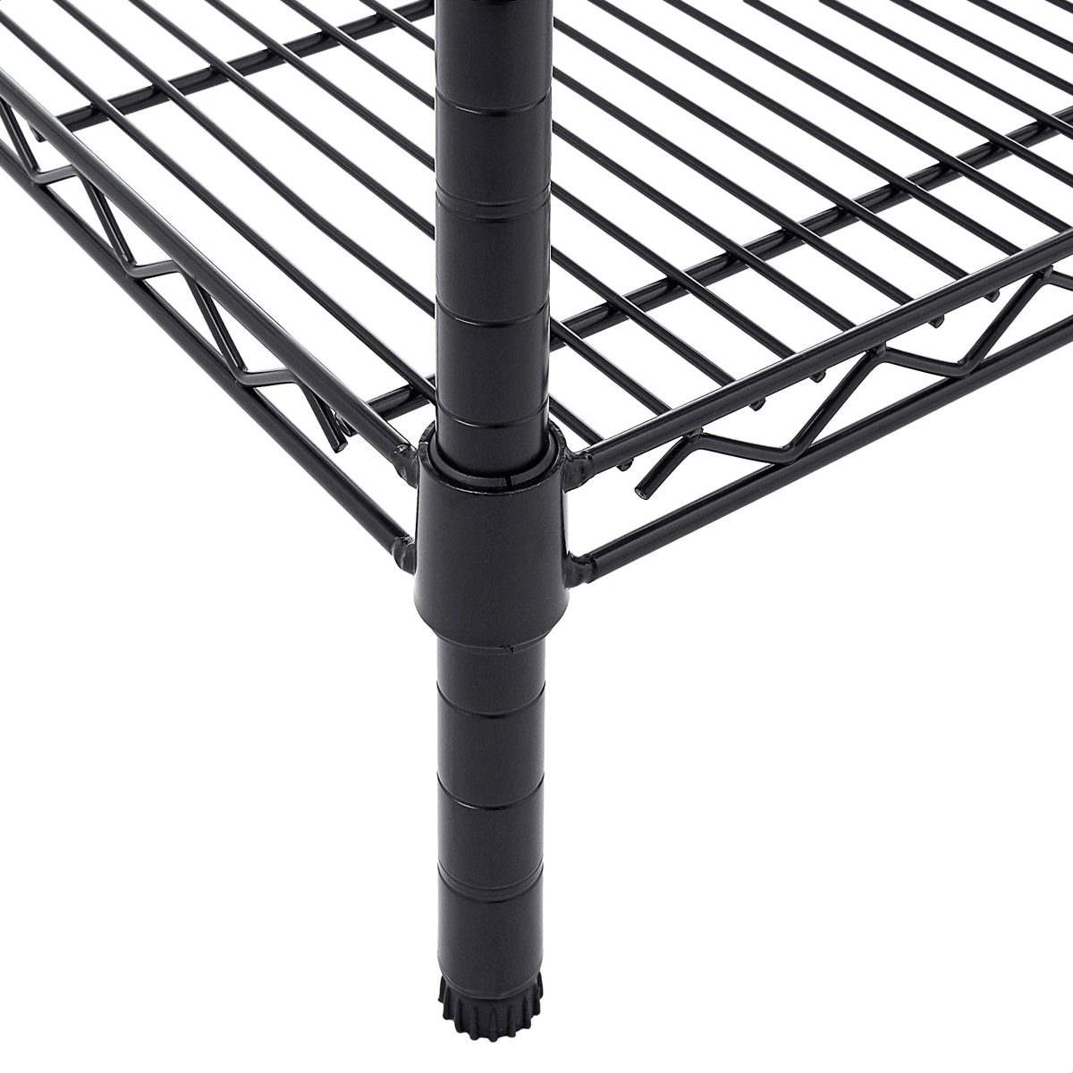 AmazonCommercial Heavy-Duty 5-Tier Steel Wire Shelving with Optional Wheels, NSF Certified, 24" W x 18" D, Black