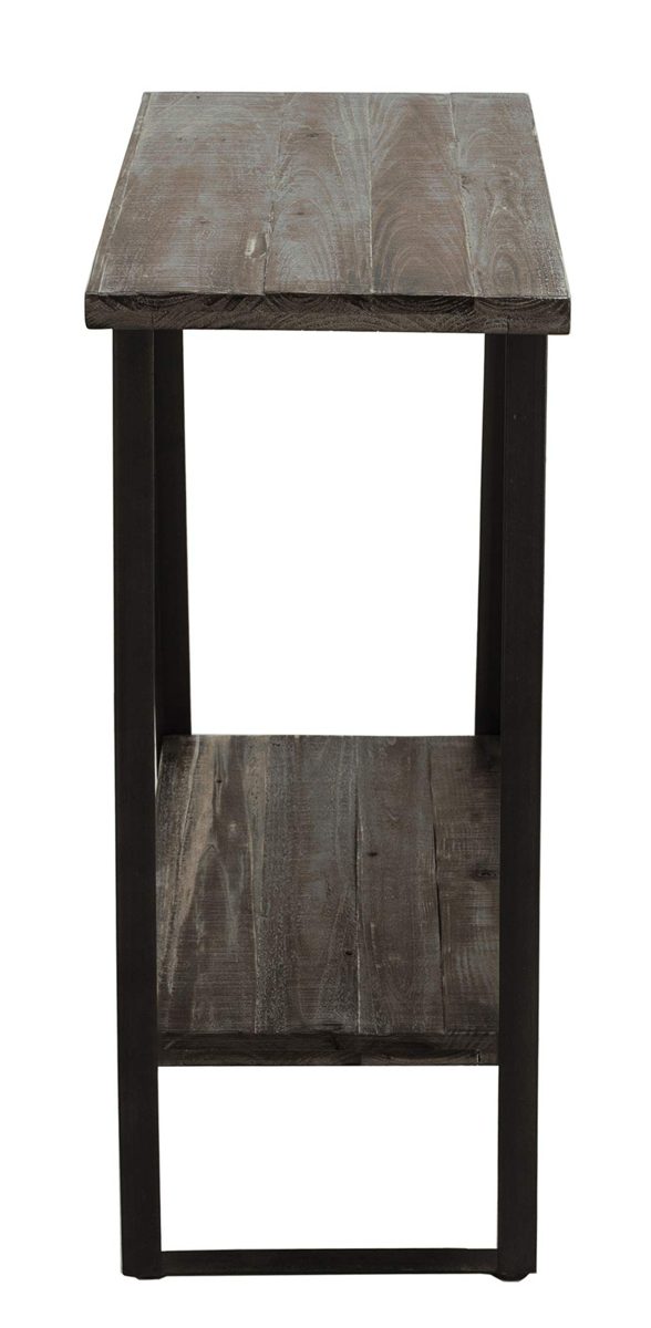 Amazon Brand – Ravenna Home Aubree Mid-Century Modern Shelf Storage Side Table, 23.6"W, Grey pine
