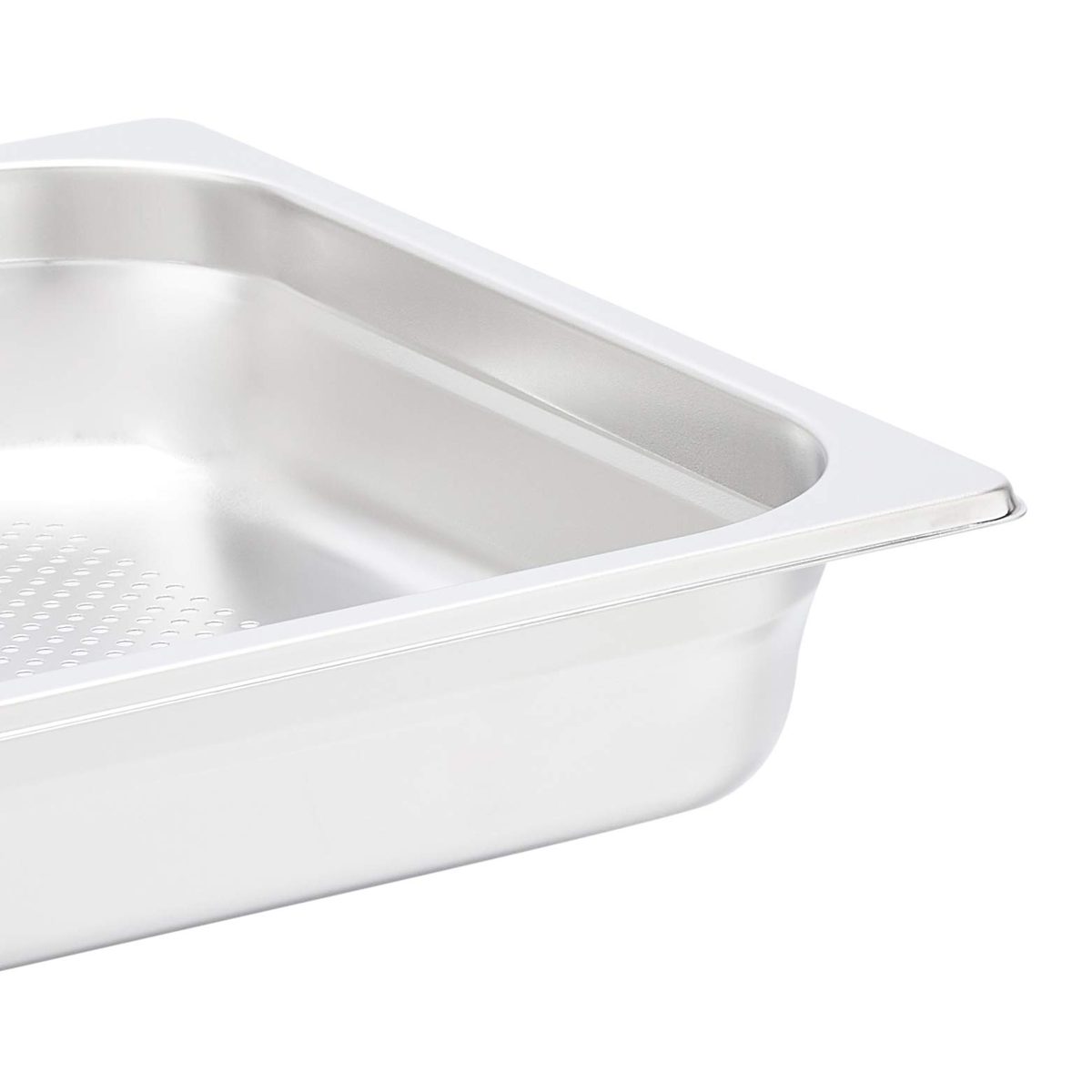 AmazonCommercial Full Size x 2-1/2" Deep, Anti-Jam Perforated Stainless Steel Steam Table/Hotel Pan, 22 Gauge, Pack of 2