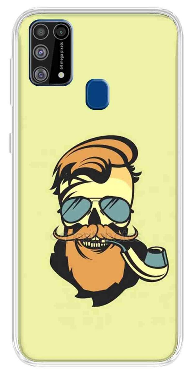 Amazon Brand - Solimo Designer Multicolor Beard Man Brown Printed Soft Back Case Mobile Cover for Samsung Galaxy M31