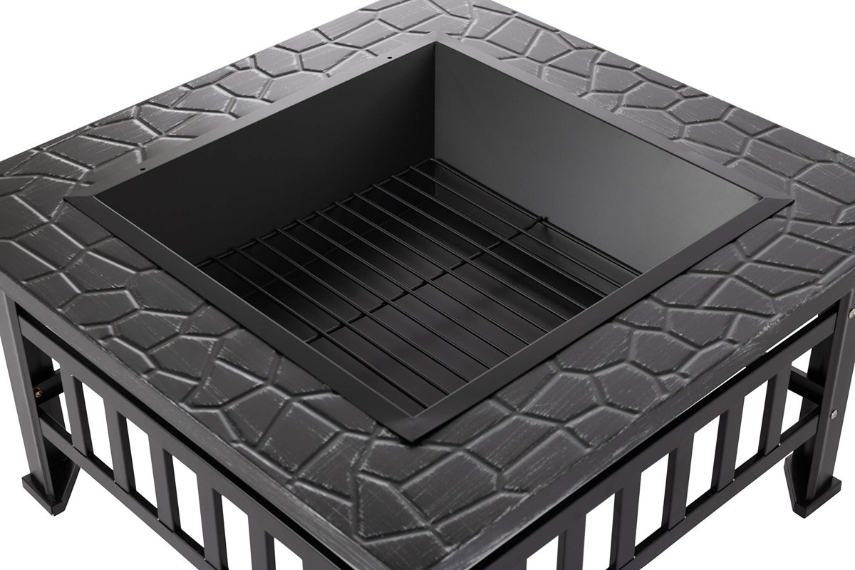 AmazonBasics Stone Square Fire Pit, 81.2 cm