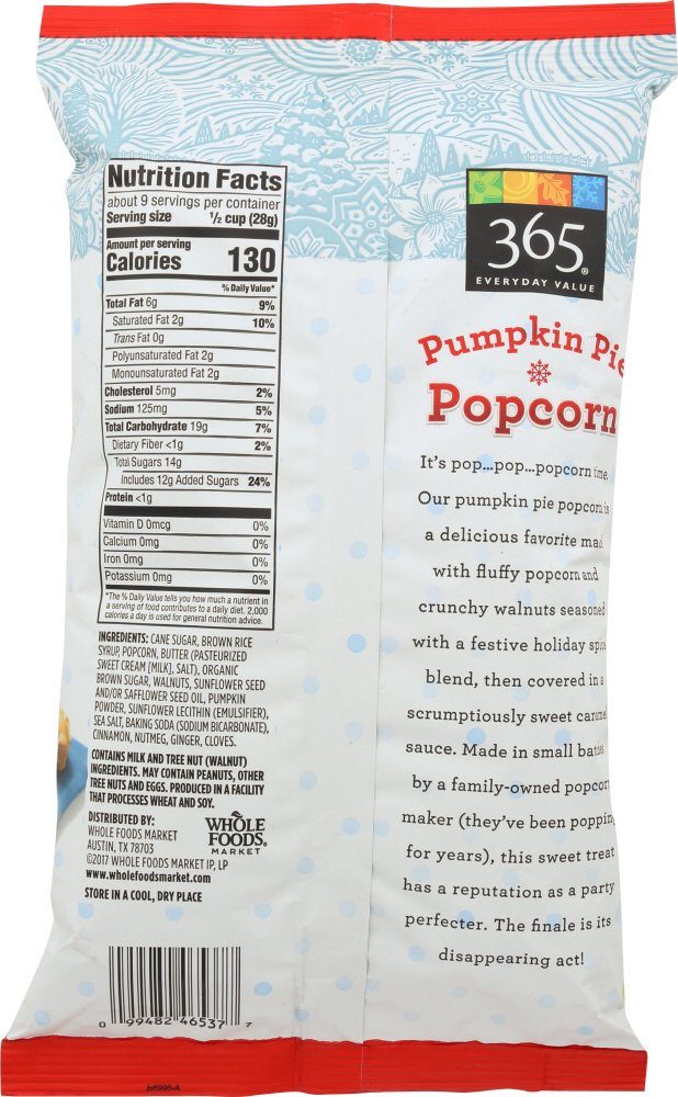 365 EVERYDAY VALUE Caramel Pumpkin Pie & Walnut Popcorn, 9 OZ