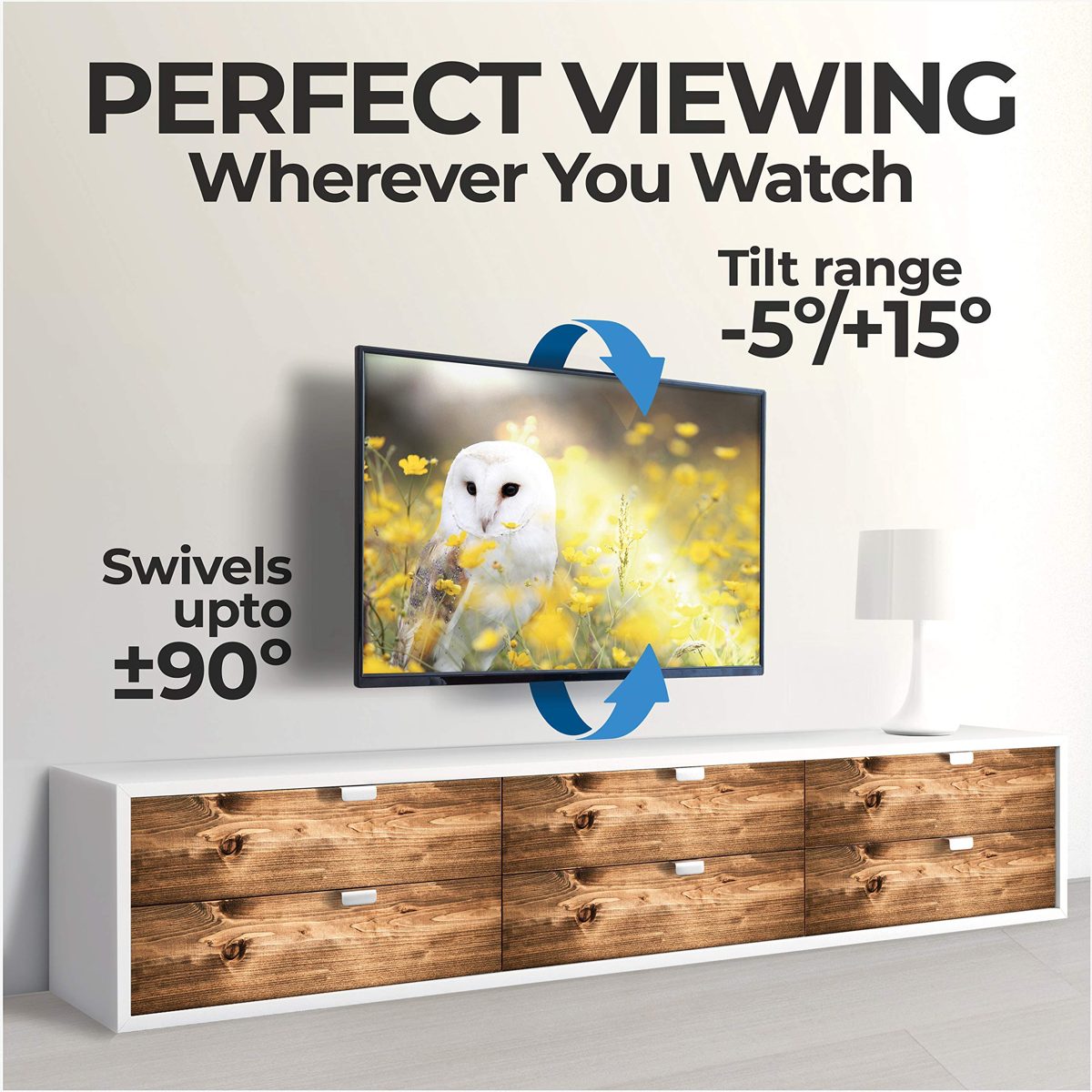 AmazonBasics Performance Range 13-32" Triple Arms Full Motion TV Wall Mount (Renewed)