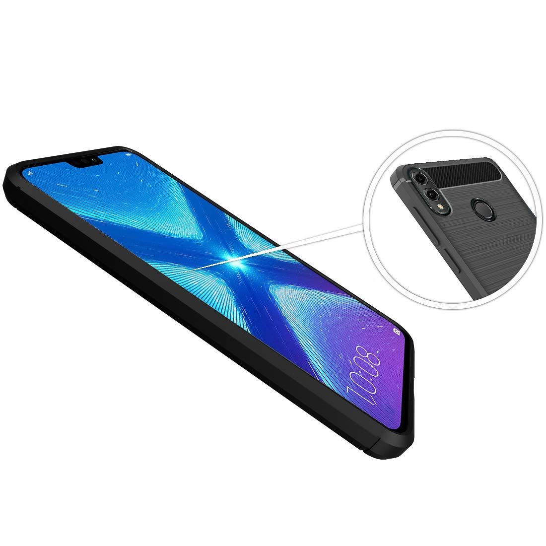 Amazon Brand - Solimo Protective Mobile Cover (Soft & Flexible Back Case) for Honor 8X (Black)