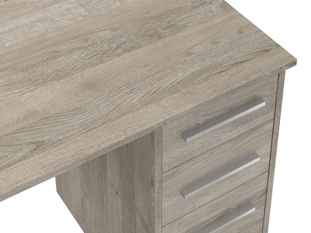 Amazon Brand - Movian Idro 4-Drawer Desk, 56 x 110 x 73cm, Light Brown/Oak Foil Finish