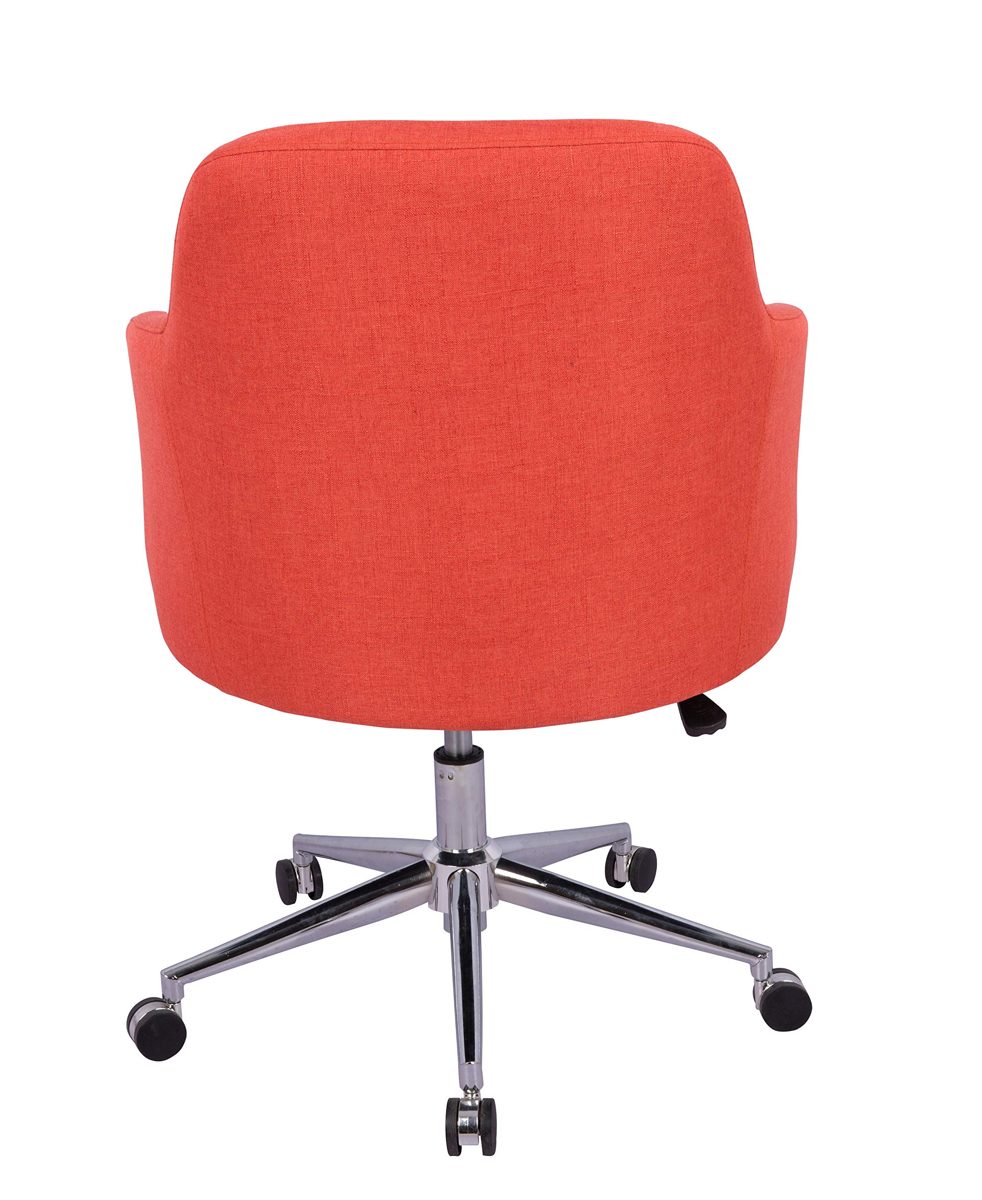 AmazonBasics Classic, Adjustable, Swivel Office Desk Chair with Casters and Twill Fabric, Brick Red