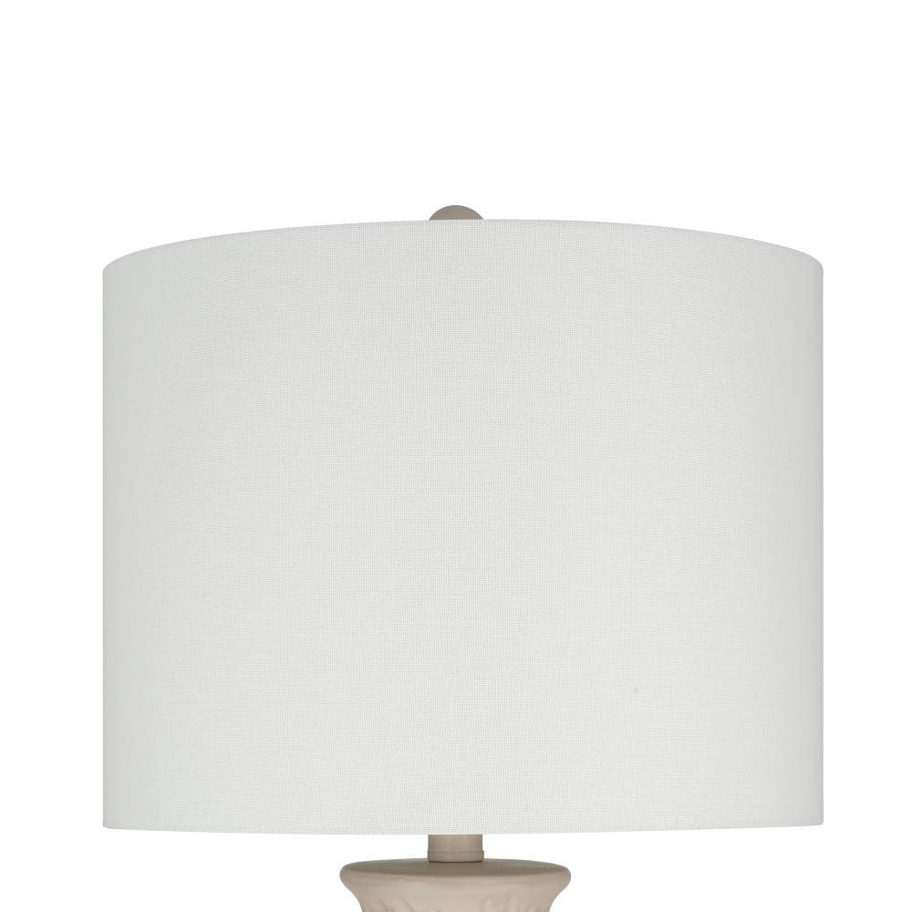 Amazon Brand – Stone & Beam Contemporary Textured 2-Tone Resin Table Lamp, LED Bulb Included, 24.5"H, Beige