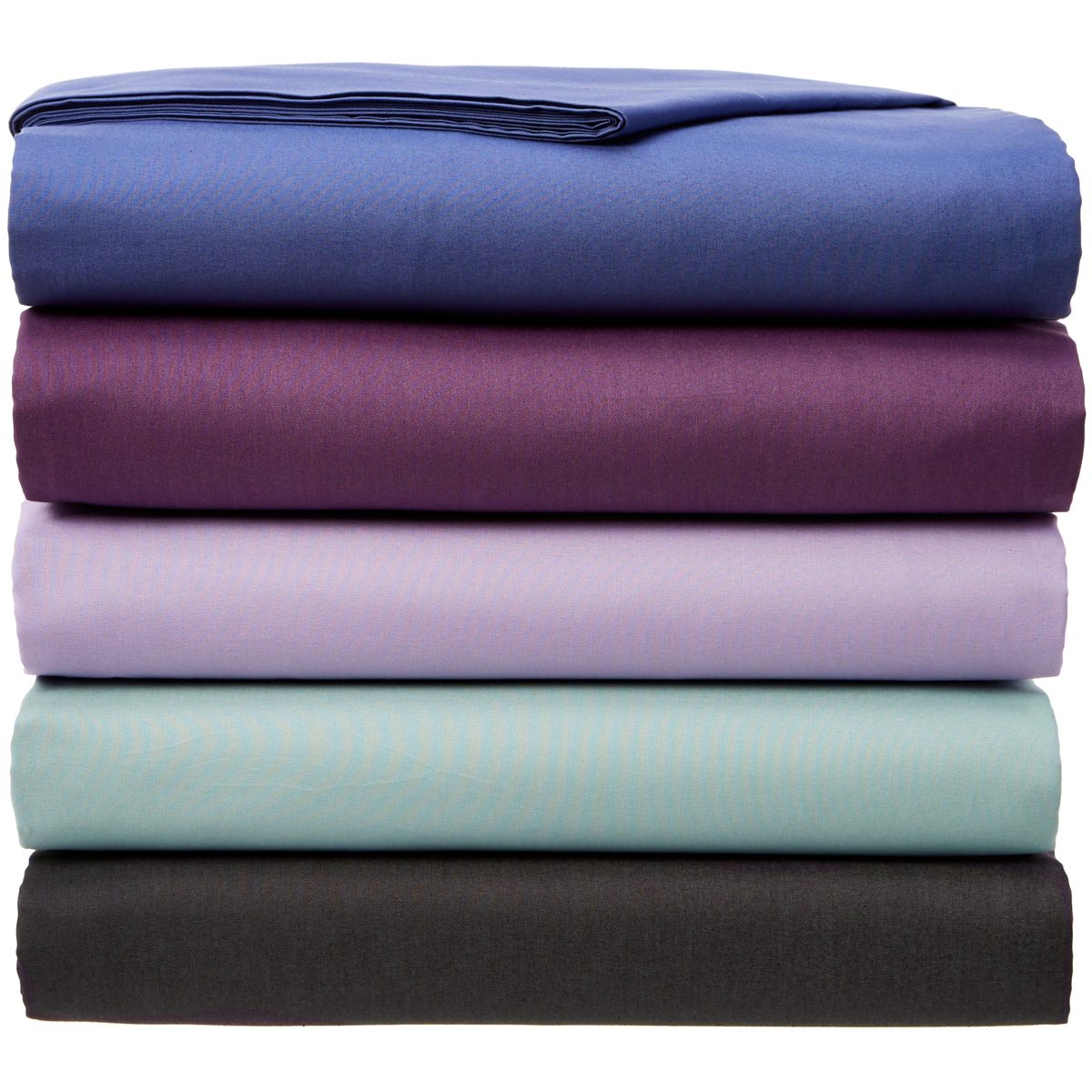 AmazonBasics 200-Thread-Count Polycotton Fitted Sheet, 150 x 200 x 30 cm, Navy Blue