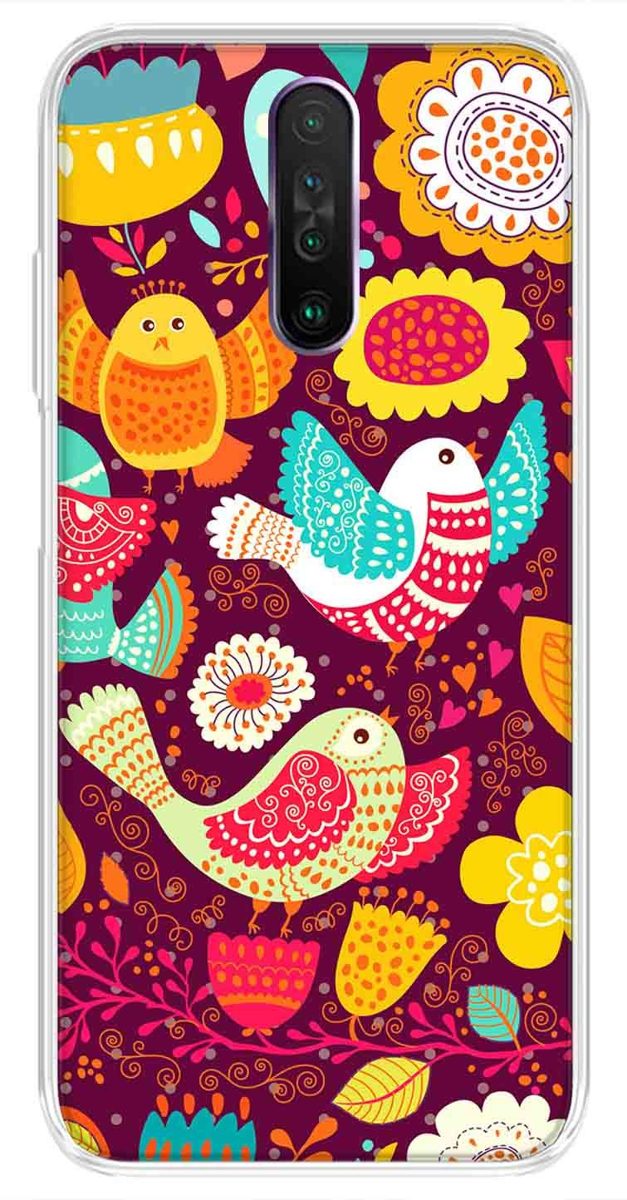 Amazon Brand - Solimo Designer Multicolor Birds Abstract Printed Soft Back Case Mobile Cover for Poco X2 / Xiaomi Redmi K30