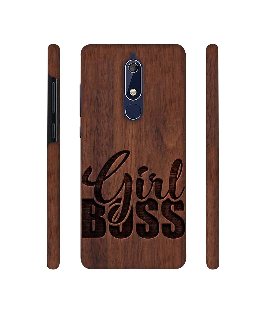 Amazon Brand - Solimo Designer Girl Boss On Wood 3D Printed Hard Back Case Mobile Cover for Nokia 5.1