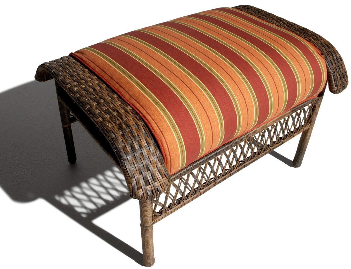 Strathwood All-Weather Cashmere Wicker Motion Chair with Ottoman