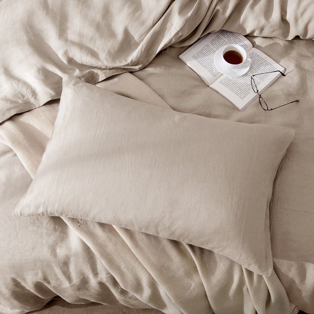 UMI 100% Linen Duvet Cover Set-200x200+2x80x80cm