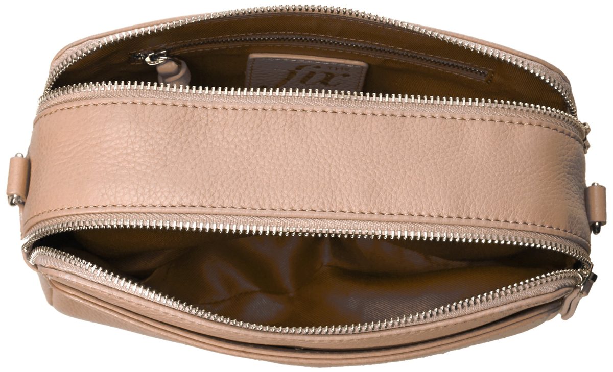 Amazon Brand - The Fix Alexandria Leather Crossbody Bag, dove