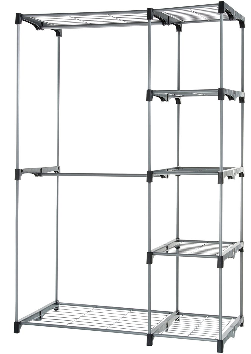 AmazonBasics Double Rod Freestanding Closet, Silver