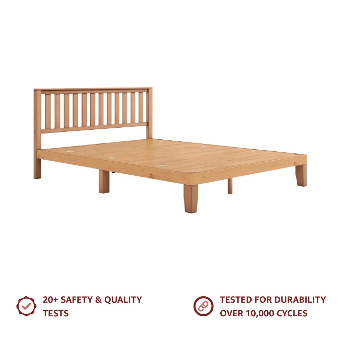 Amazon Brand - Solimo Neo Solid Wood Queen Bed (Walnut Finish)
